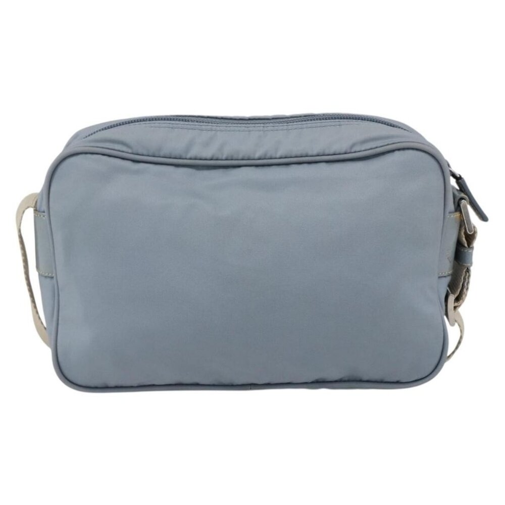 Authentic PRADA Shoulder Bag Nylon Light Blue Silver - Picture 9 of 16